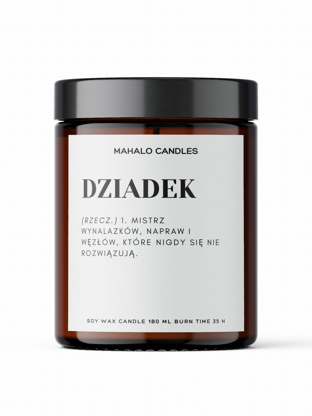 Świeca Sojowa Dzień Dziadka WANILIA & KARMEL 180ml MahaloCandles