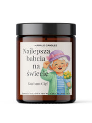 Świeca sojowa zapachowa Najlepsza Babcia na świecie - 180 ml - MahaloCandles