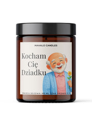 Świeca sojowa zapachowa Kocham Cię Dziadku - 180 ml - MahaloCandles