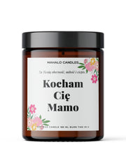 Świeca sojowa zapachowa Piwonia KOCHAM CIĘ MAMO – 180ml – Mahalo Candles