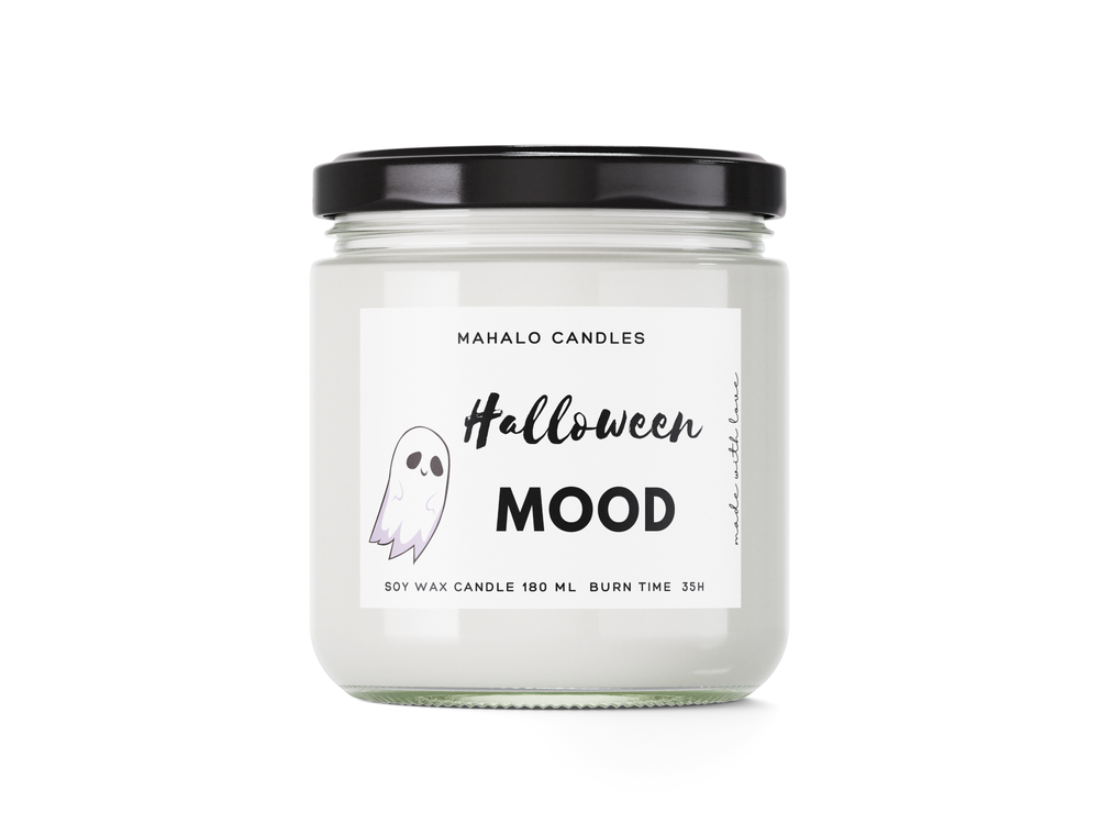 Świeca sojowa HALLOWEEN MOOD aromat jabłka i cynamonu 180ml Handmade MahaloCandles