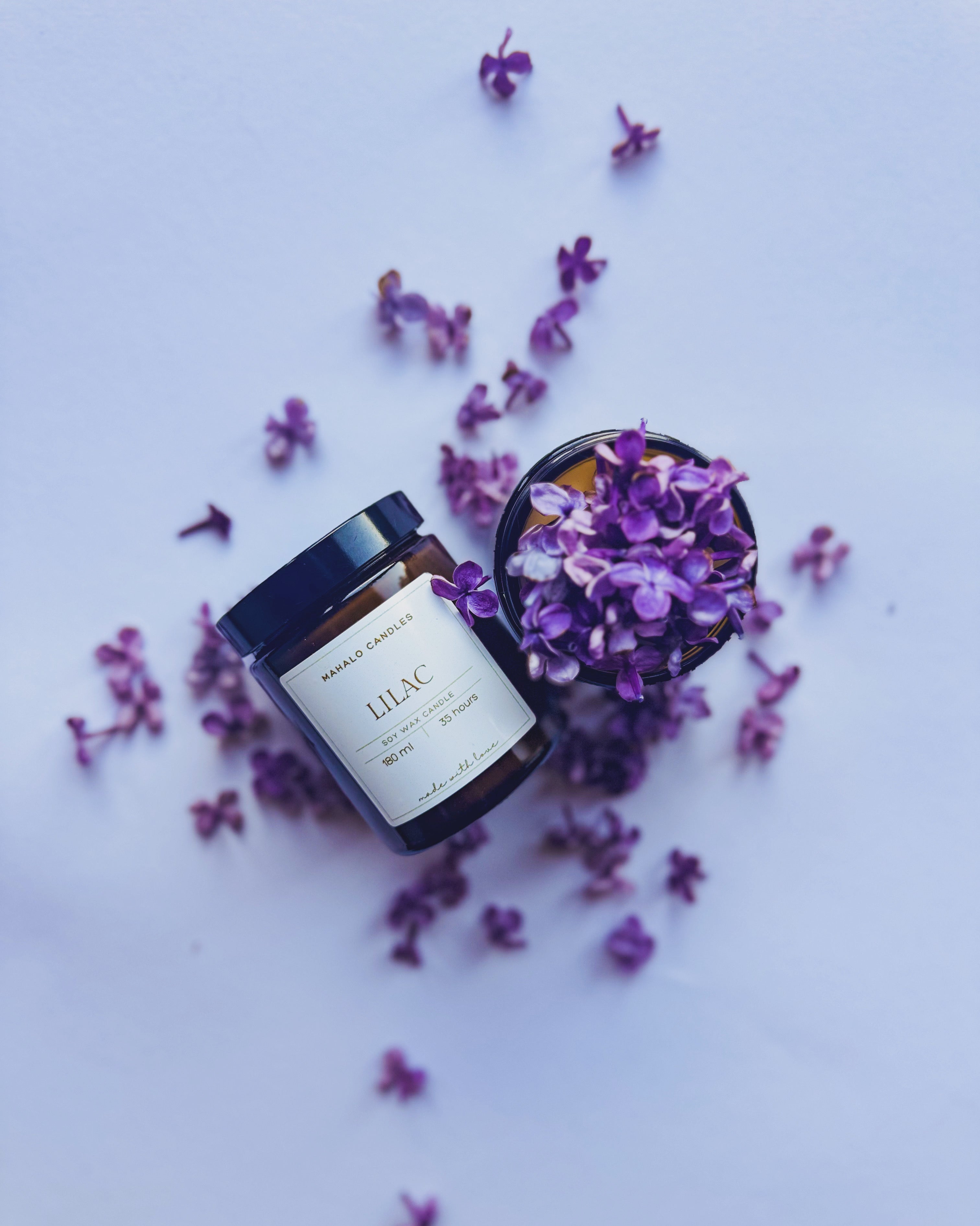 Świeca sojowa zapachowa Lilac – 180ml – Mahalo Candles