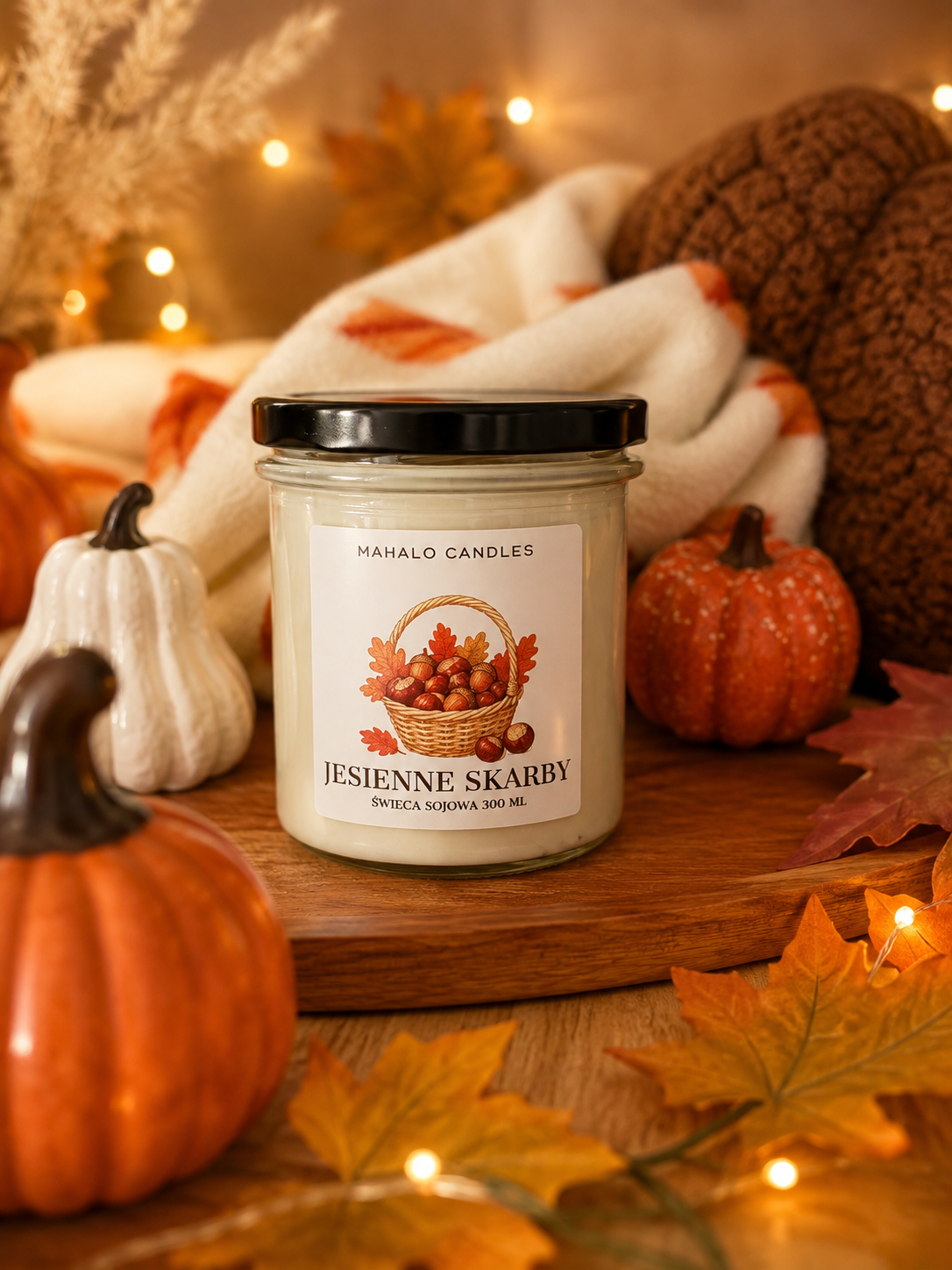 🕯️ Jesienne Skarby – świeca sojowa 300 ml – MahaloCandles