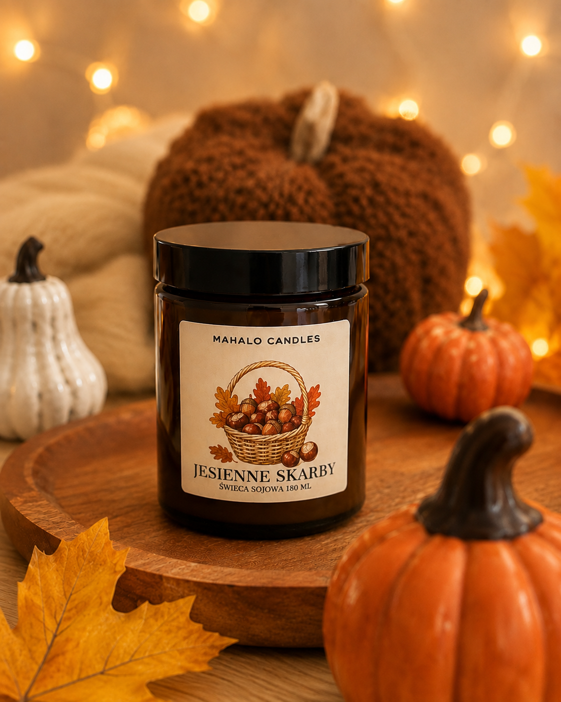 🕯️ Jesienne Skarby – świeca sojowa 180 ml – MahaloCandles