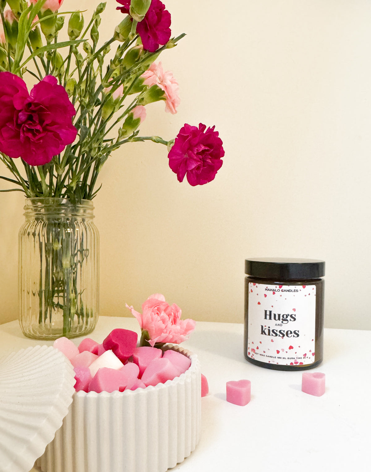 💋 Wosk Sojowy – Hugs&Kisses -Malina - 60 g