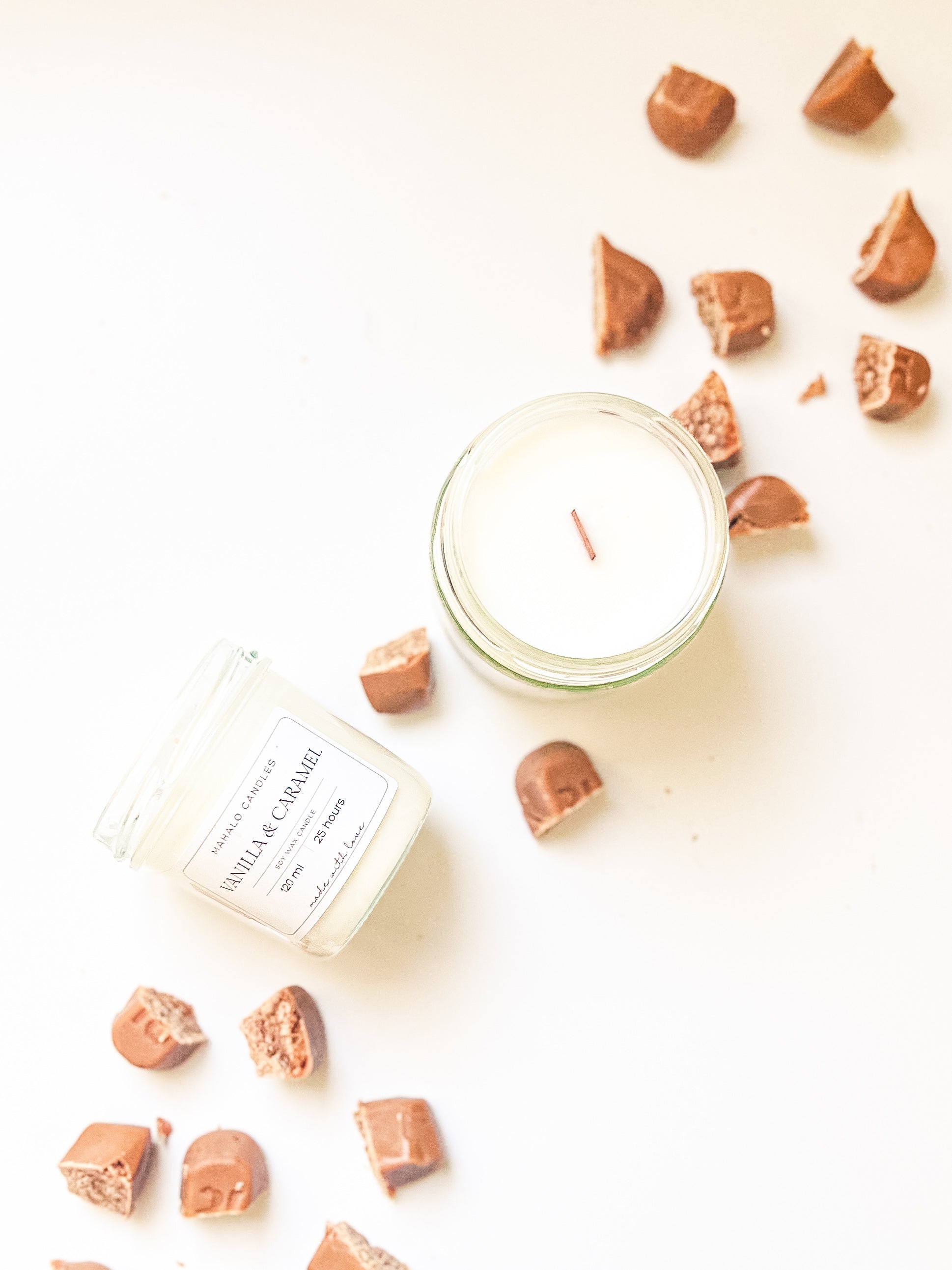 Świeca sojowa zapachowa Wanilia i Karmel – 180ml – Mahalo Candles