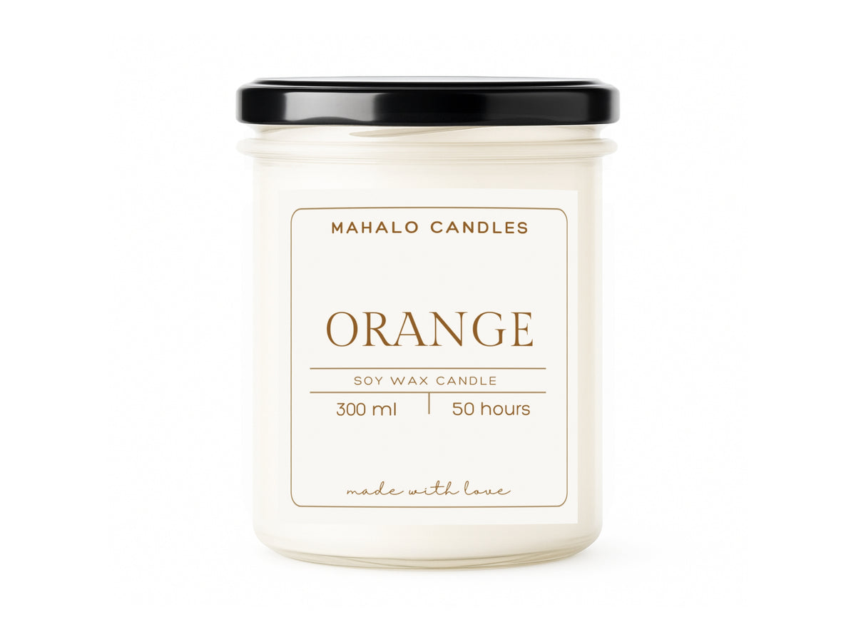 Świeca Sojowa Zapachowa ORANGE  – 300 ml – Mahalo Candles