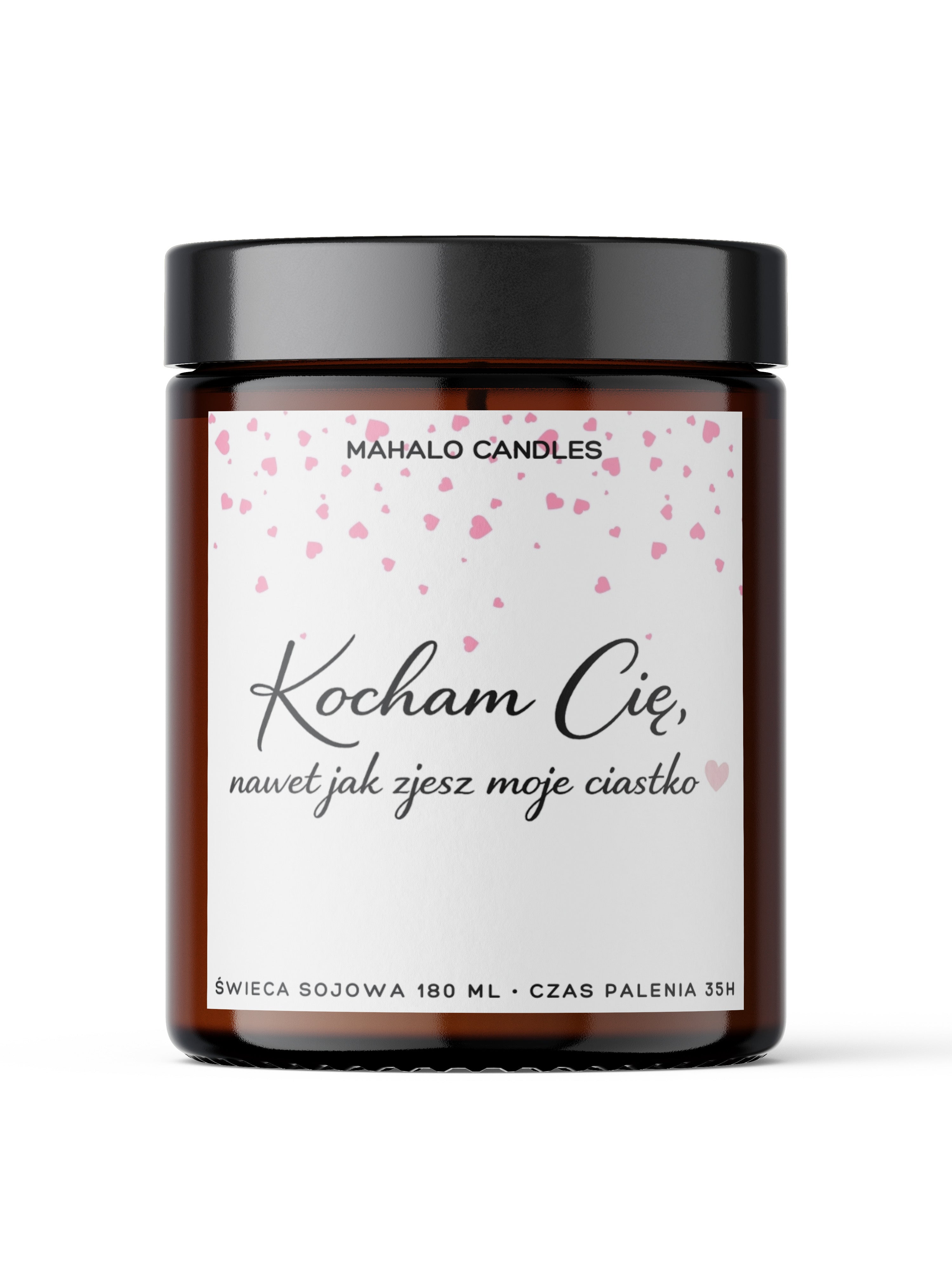 Świeca sojowa zapachowa KOCHAM CIĘ 180ml Handmade MahaloCandles